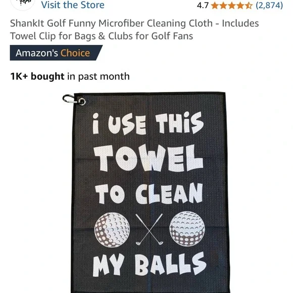 Golf Humor Black Towel - Picture 6 of 6